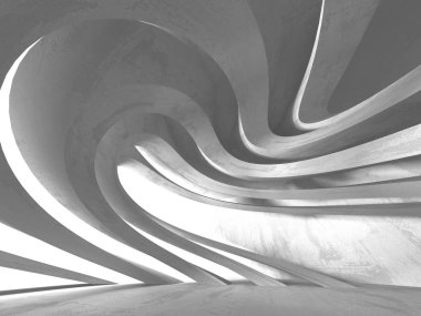 Geometrik beton mimari arka plan. 3D render illüstrasyon