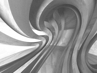 Geometrik beton mimari arka plan. 3D render illüstrasyon