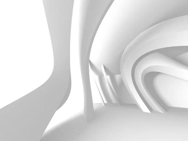 Futuristic White Architecture Design Background Render Illustration — Stock Photo, Image