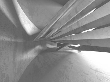 Beton mimari arka plan. Soyut boş karanlık oda. 3D render illüstrasyon