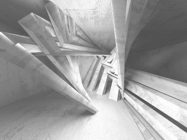 Beton mimari arka plan. Soyut boş karanlık oda. 3D render illüstrasyon