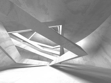 Geometrik beton mimari arka plan. 3D render illüstrasyon