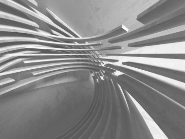 Geometrik beton mimari arka plan. 3D render illüstrasyon