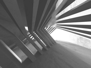 Geometrik beton mimari arka plan. 3D render illüstrasyon