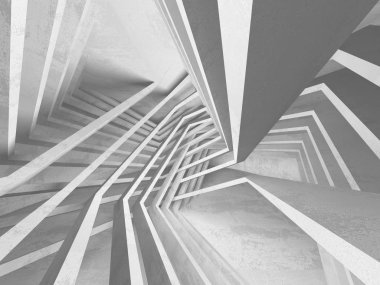 Beton mimari arka plan. Soyut boş karanlık oda. 3D render illüstrasyon