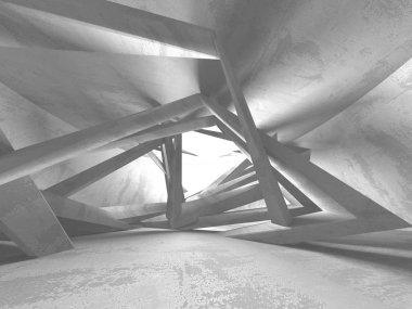 Geometrik beton mimari arka plan. 3D render illüstrasyon