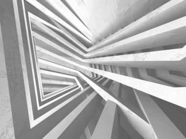 Beton mimari arka plan. Soyut boş karanlık oda. 3D render illüstrasyon