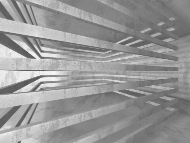 Geometrik beton mimari arka plan. 3D render illüstrasyon