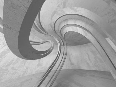 Geometrik beton mimari arka plan. 3D render illüstrasyon