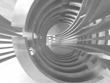 Geometrik beton mimari arka plan. 3D render illüstrasyon