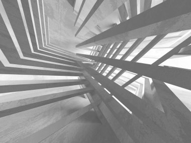 Beton mimari arka plan. Soyut boş karanlık oda. 3D render illüstrasyon