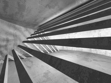 Geometrik beton mimari arka plan. 3D render illüstrasyon