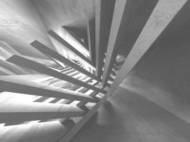 Geometrik beton mimari arka plan. 3D render illüstrasyon