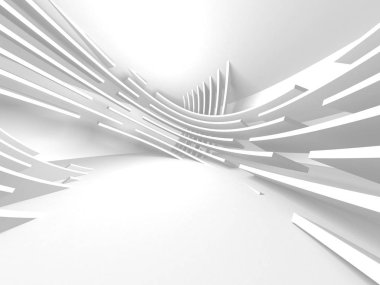 Beton mimari arka plan. Soyut boş karanlık oda. 3D render illüstrasyon