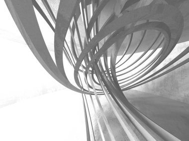 Karanlık beton boş oda. Modern mimari tasarım. Kentsel dokulu arka plan. 3D render illüstrasyon