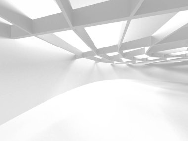 Soyut modern beyaz mimari arka planı. 3d resimleme