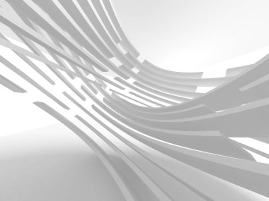 Soyut modern beyaz mimari arka planı. 3d resimleme