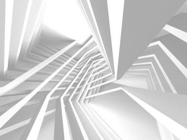 Soyut modern beyaz mimari arka planı. 3d resimleme