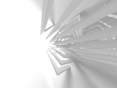 Soyut modern beyaz mimari arka planı. 3d resimleme