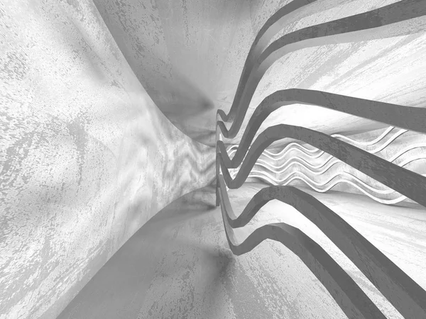 Geometrik beton mimari arka plan. 3D render illüstrasyon