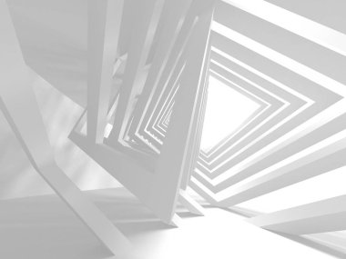 Soyut modern beyaz mimari arka planı. 3d resimleme