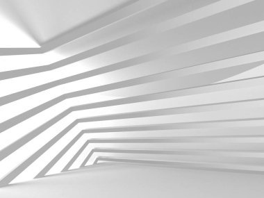 Soyut modern beyaz mimari arka planı. 3d resimleme