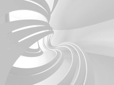 Soyut modern beyaz mimari arka planı. 3d resimleme