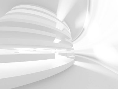 Soyut modern beyaz mimari arka planı. 3d resimleme
