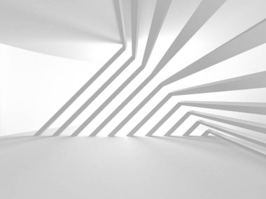 Soyut modern beyaz mimari arka planı. 3d resimleme