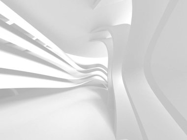 Soyut modern beyaz mimari arka planı. 3d resimleme