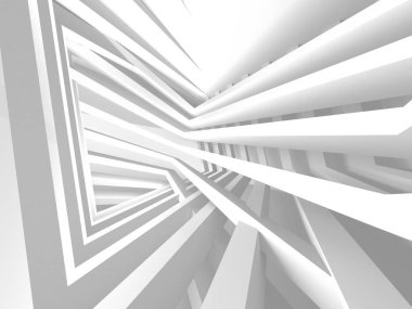 Soyut modern beyaz mimari arka planı. 3d resimleme