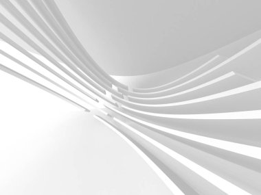 Soyut modern beyaz mimari arka planı. 3d resimleme