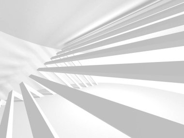 Soyut modern beyaz mimari arka planı. 3d resimleme