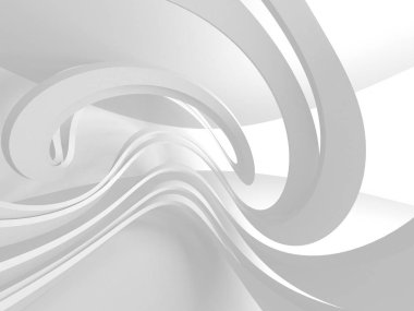 Beyaz Mimarlık inşaat Modern iç arka plan. 3D render illüstrasyon