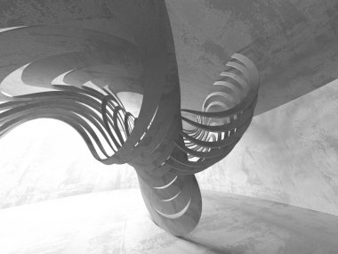 Geometrik beton mimari arka plan. 3D render illüstrasyon