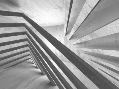 Geometrik beton mimari arka plan. 3D render illüstrasyon