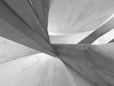 Geometrik beton mimari arka plan. 3D render illüstrasyon