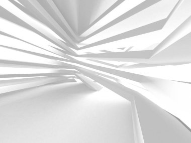 Beyaz Mimarlık inşaat Modern iç arka plan. 3D render illüstrasyon