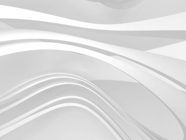 Beyaz Mimarlık inşaat Modern iç arka plan. 3D render illüstrasyon