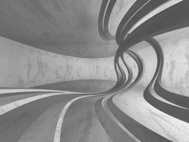 Geometrik beton mimari arka plan. 3D render illüstrasyon