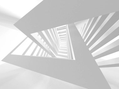 Beyaz Mimarlık inşaat Modern iç arka plan. 3D render illüstrasyon