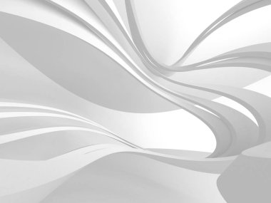 Beyaz Mimarlık inşaat Modern iç arka plan. 3D render illüstrasyon