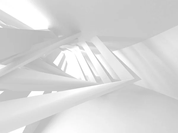 Futuristische Witte Architectuur Ontwerp Achtergrond Render Illustratie — Stockfoto