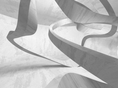 Beton mimari arka plan. Soyut boş karanlık oda. 3D render illüstrasyon