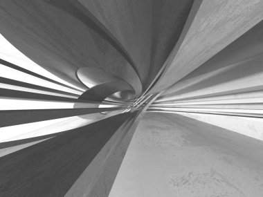 Geometrik beton mimari arka plan. 3D render illüstrasyon