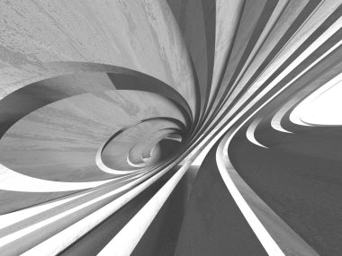 Beton mimari arka plan. Soyut boş karanlık oda. 3D render illüstrasyon