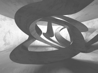 Geometrik beton mimari arka plan. 3D render illüstrasyon