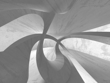 Geometrik beton mimari arka plan. 3D render illüstrasyon