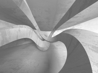 Beton mimari arka plan. Soyut boş karanlık oda. 3D render illüstrasyon