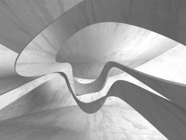 Beton mimari arka plan. Soyut boş karanlık oda. 3D render illüstrasyon